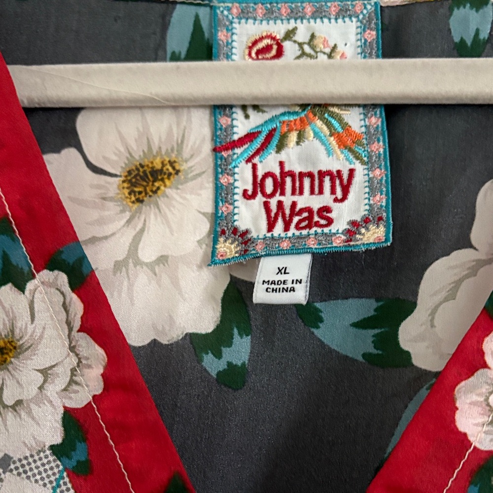 Johnny Was Black Floral Long Sleeve Dress - Picture 3 of 9